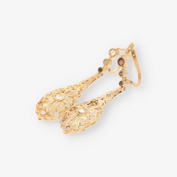 Pendientes vintage oro y zafiritos 2