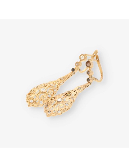 Pendientes vintage oro y zafiritos