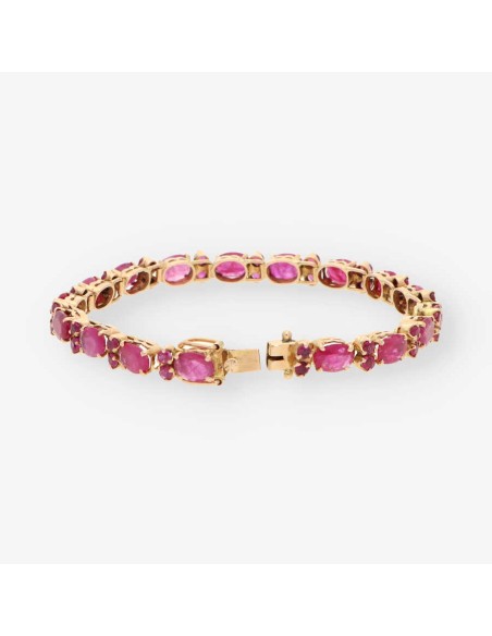 Pulsera riviere oro y rubi