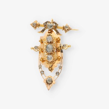 Broche oro y diamantes