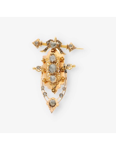 Broche oro y diamantes