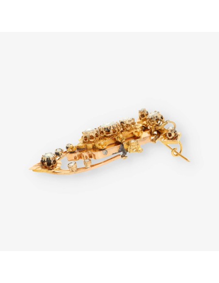Broche oro y diamantes