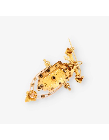 Broche oro y diamantes