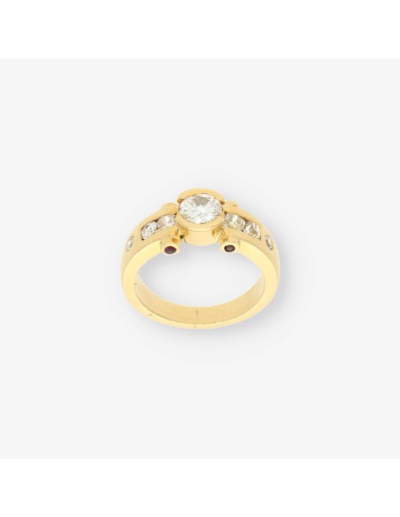 Anillo oro y bri aprox. 0,90 Qt.