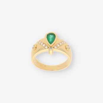 Anillo oro esmeralda y bri 2