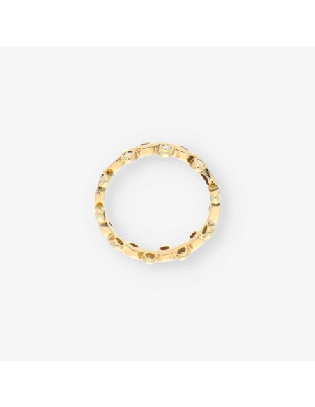 Anillo oro piedra roja y bri