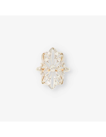 Anillo lanzadera vintage oro y bri