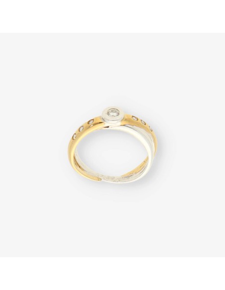 Anillo oro/oro blanco y bri