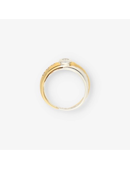 Anillo oro/oro blanco y bri