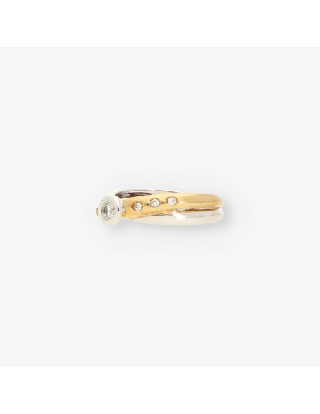 Anillo oro/oro blanco y bri