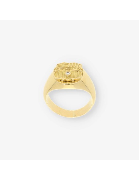 Anillo F.C.B. oro y bri