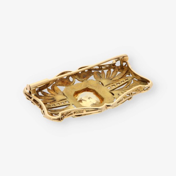 Broche oro esmalte y diamantes