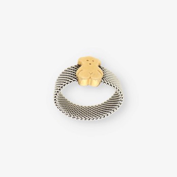 Anillo oso acero/oro TOUS 2