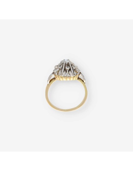 Anillo vintage en oro 18kt con brillante central