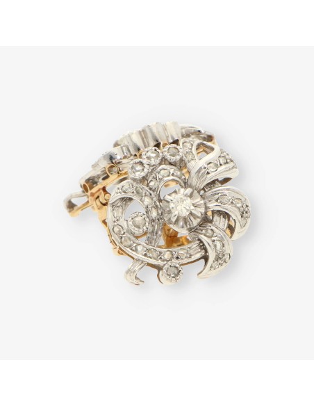 Pendientes oro/oro blanco y bri