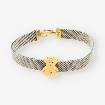 Pulsera oso acero/oro TOUS