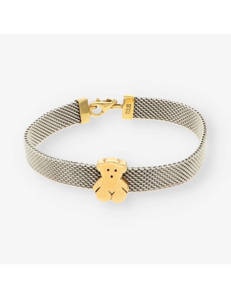 Pulsera oso acero/oro TOUS