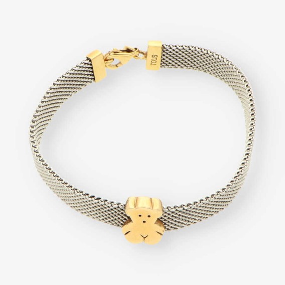 Pulsera oso acero/oro TOUS