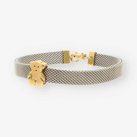 Pulsera oso acero/oro TOUS