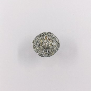 Anillo vintage en oro blanco 18kt con brillantes