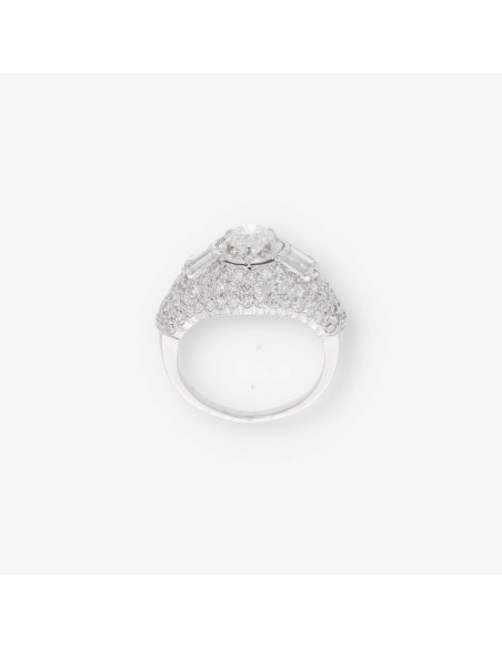 Anillo en oro blanco 18kt con brillantes