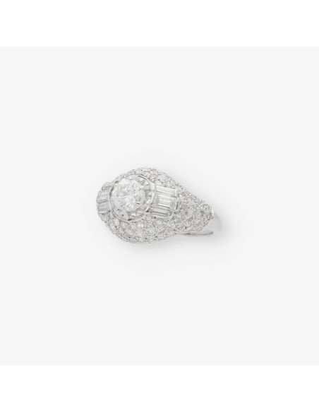 Anillo en oro blanco 18kt con brillantes