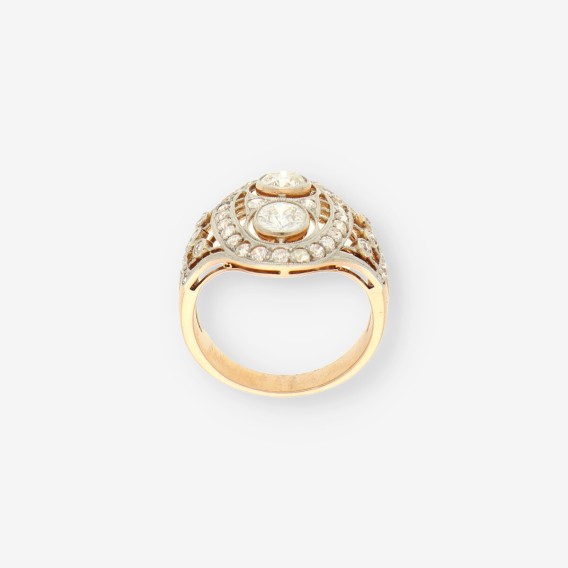 Anillo vintage oro y bri