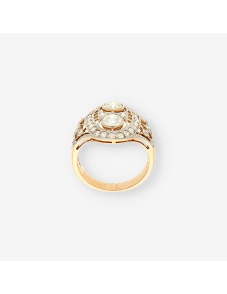 Anillo vintage oro y bri