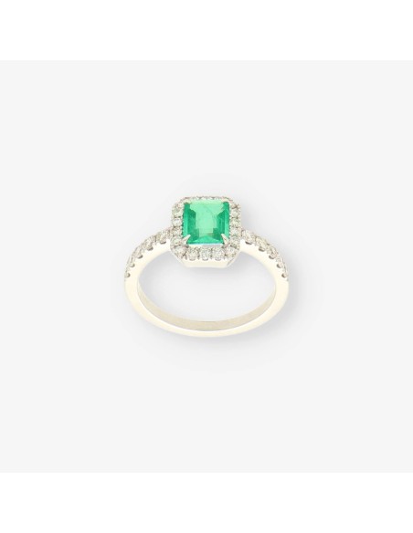 Anillo oro bl. esm. y bri aprox.0,50 Qt.