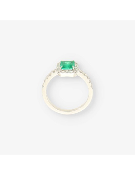 Anillo oro bl. esm. y bri aprox.0,50 Qt.