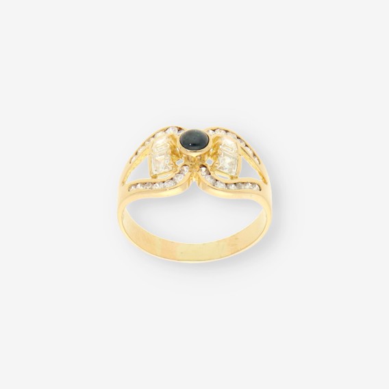Anillo oro y circonitas