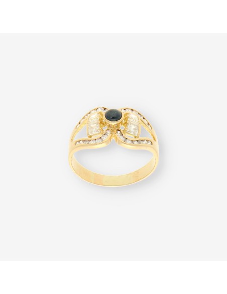 Anillo oro y circonitas