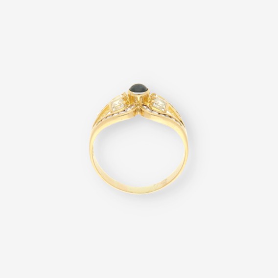 Anillo oro y circonitas