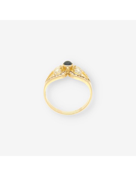 Anillo oro y circonitas