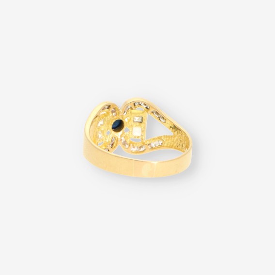 Anillo oro y circonitas