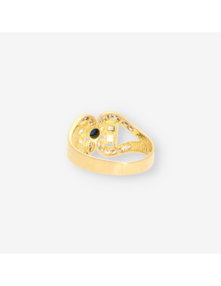 Anillo oro y circonitas