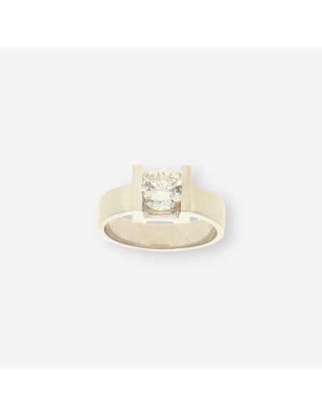 Anillo oro blanco y bri aprox. 0,90 Qt