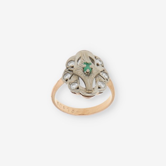 Anillo vintage en oro 18kt con brillantes