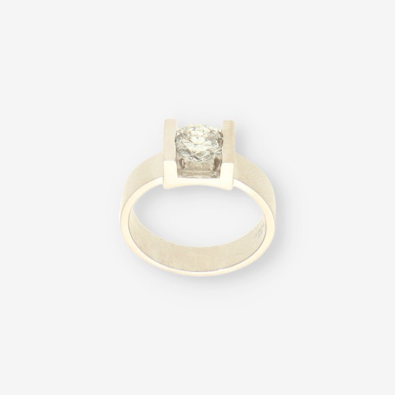 Anillo oro blanco y bri aprox. 0,90 Qt