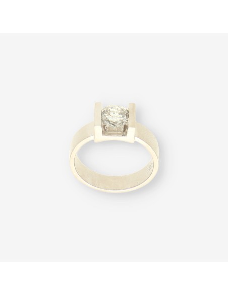 Anillo oro blanco y bri aprox. 0,90 Qt