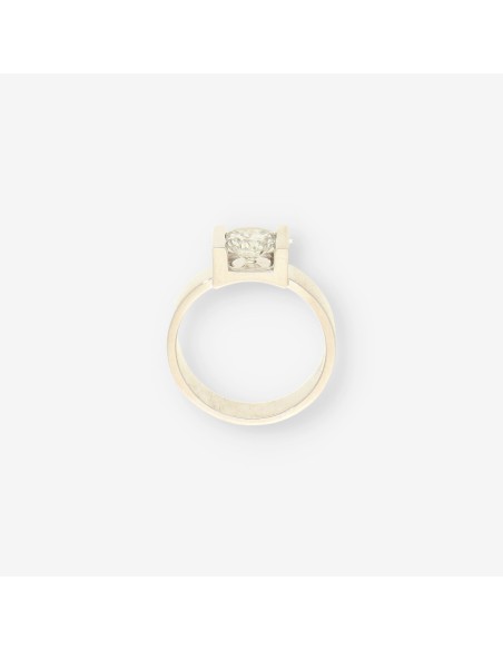 Anillo oro blanco y bri aprox. 0,90 Qt