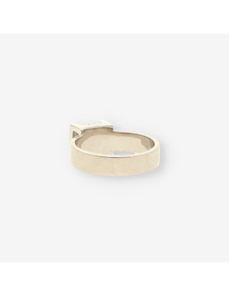 Anillo oro blanco y bri aprox. 0,90 Qt