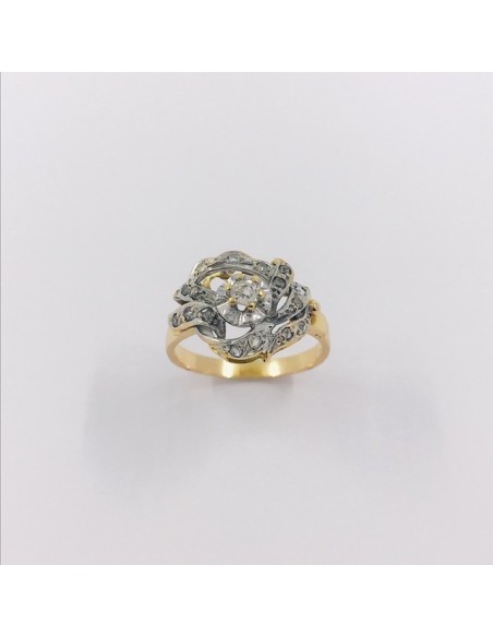 Anillo aÃ±os 40 en oro y brillantes