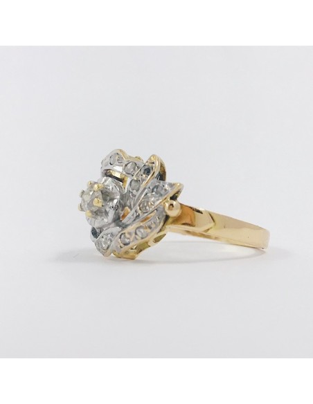 Anillo aÃ±os 40 en oro y brillantes