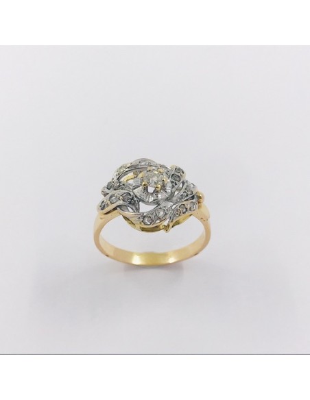 Anillo aÃ±os 40 en oro y brillantes