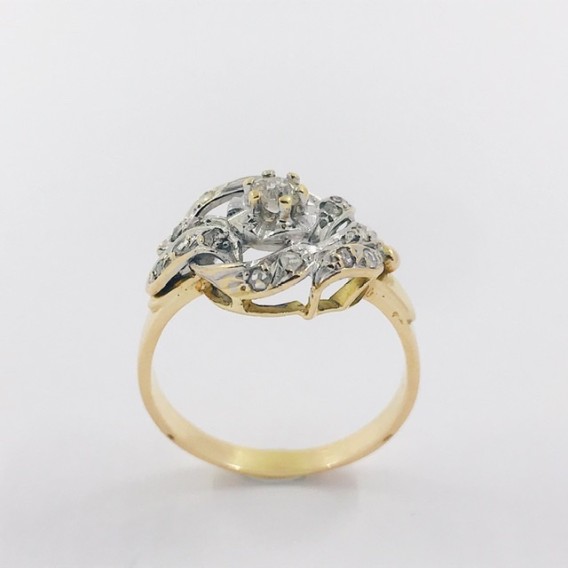 Anillo aÃ±os 40 en oro y brillantes