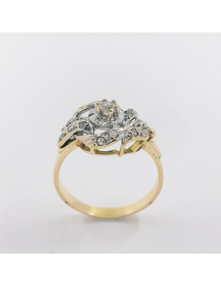 Anillo aÃ±os 40 en oro y brillantes