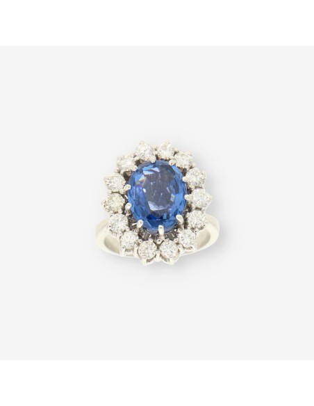 Anillo oro bl.zafiro y bri aprox.1,3 Qt