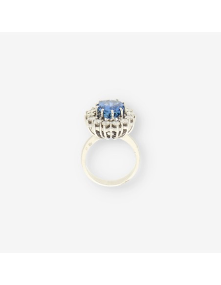 Anillo oro bl.zafiro y bri aprox.1,3 Qt