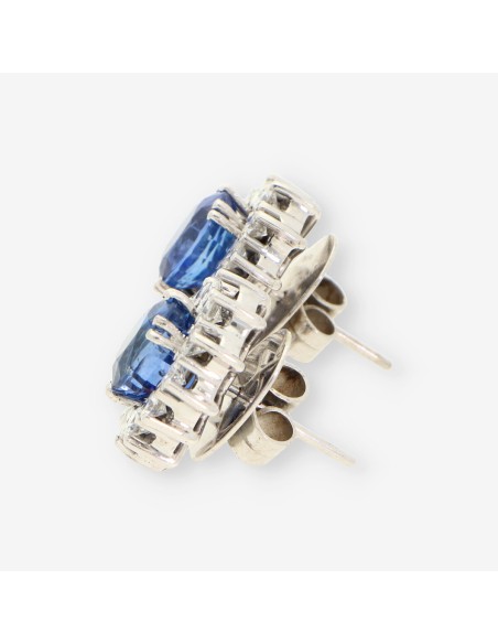Pendiente oro bl.zafiro y bri aprx.2,4Qt